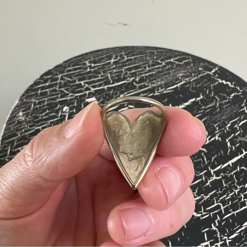 Gold Heart and Silver Rose Ring Set